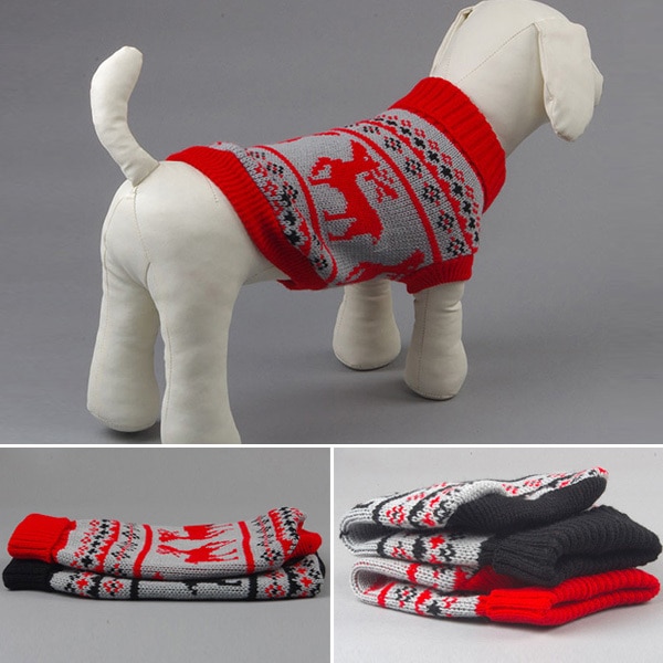 Juletrøje kæledyr hunde kat vinter varmelk strik frakker outwear tøj bedst