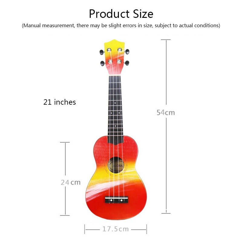 Ukulele Handgeschilderde 21 Ukelele Sopraan 4 Strings Uke Bas Snaarinstrument Perfect Voor Beginners