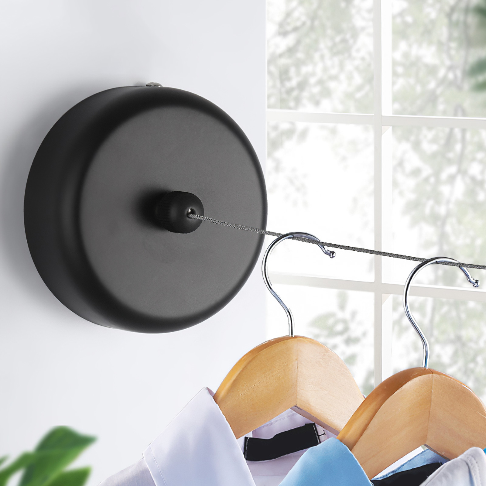 Clotheslines Portable Laundry Line Hanger Stainless Steel Clothes Dryer Organizer Home Storage Rack Wall-Mounted Clothing Line