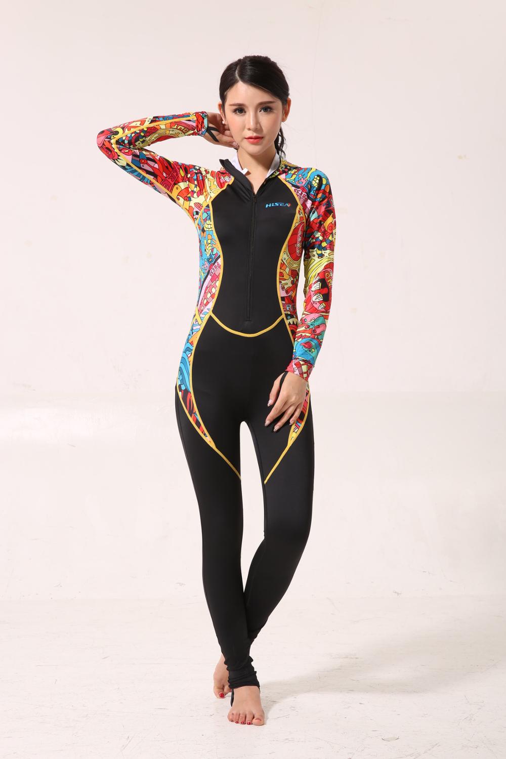 0.5mm Women free Wetsuit Outdoor Stitching Surf Diving Equipment Jellyfish Clothing Long Sleeved Piece Fitted Printing Hisea