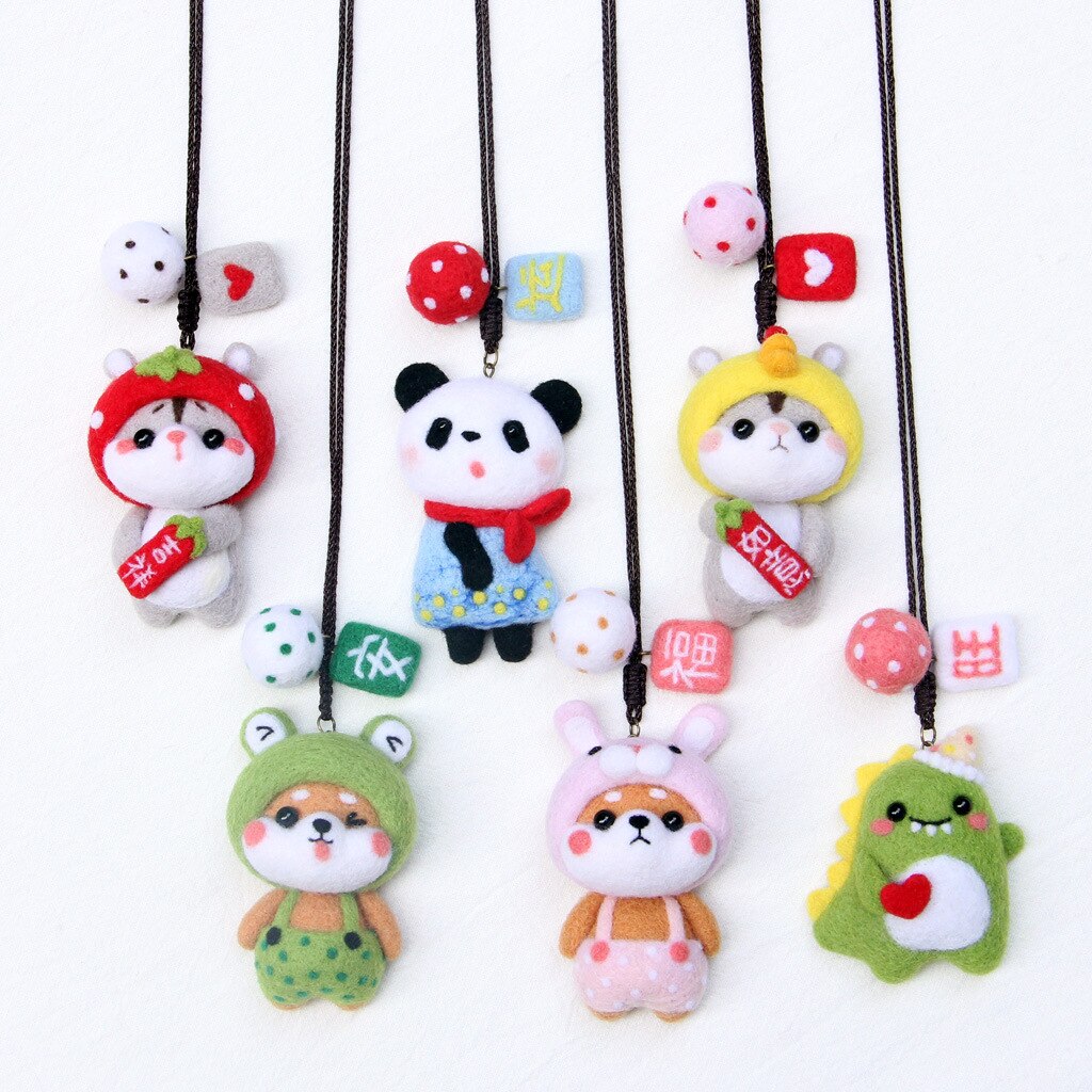 Wool Felt Poke Music Handmade DIYmaterial Package Lanyard Series Combination English The Instructions Wool Felt Material Package