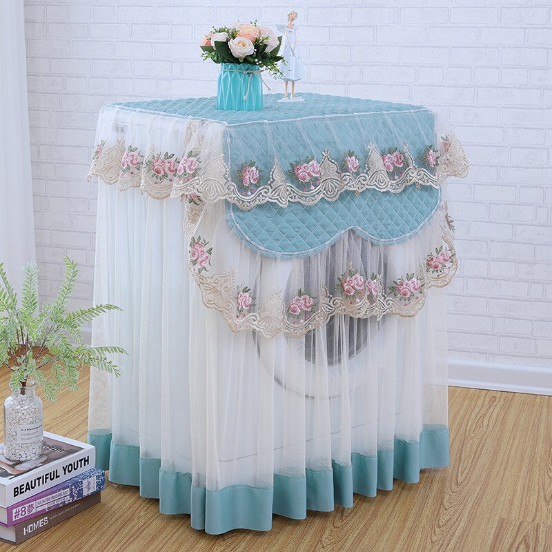 Romantic Lace Washing Machine Cover 60x60x85cm Practical Drum Washing Machine Dust Proof Cover: Green