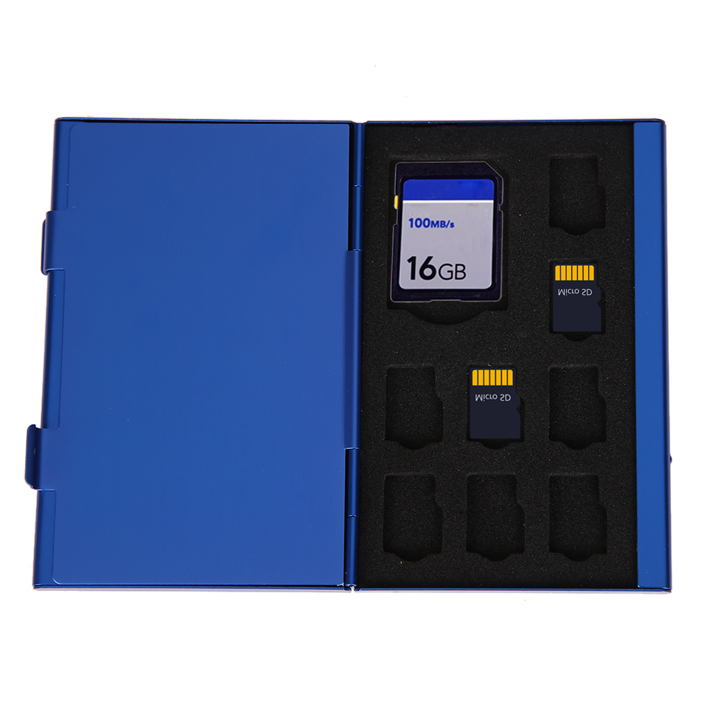 Alloyseed Aluminium 12 Slots Memory Card Case Opslag Houder 4 * Sd-kaart 8 * Micro Sd/Tf kaarten Protector Box Gevallen Accessoires