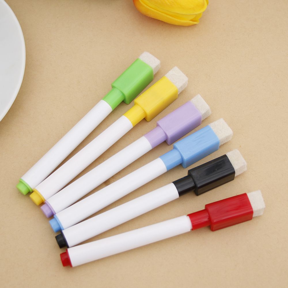 5 stks/partij Gekleurde Inkt Whiteboard Marker Pen Set Met Gum Marker Pen Kinderen Kids Briefpapier Uitwisbare Marker Pen