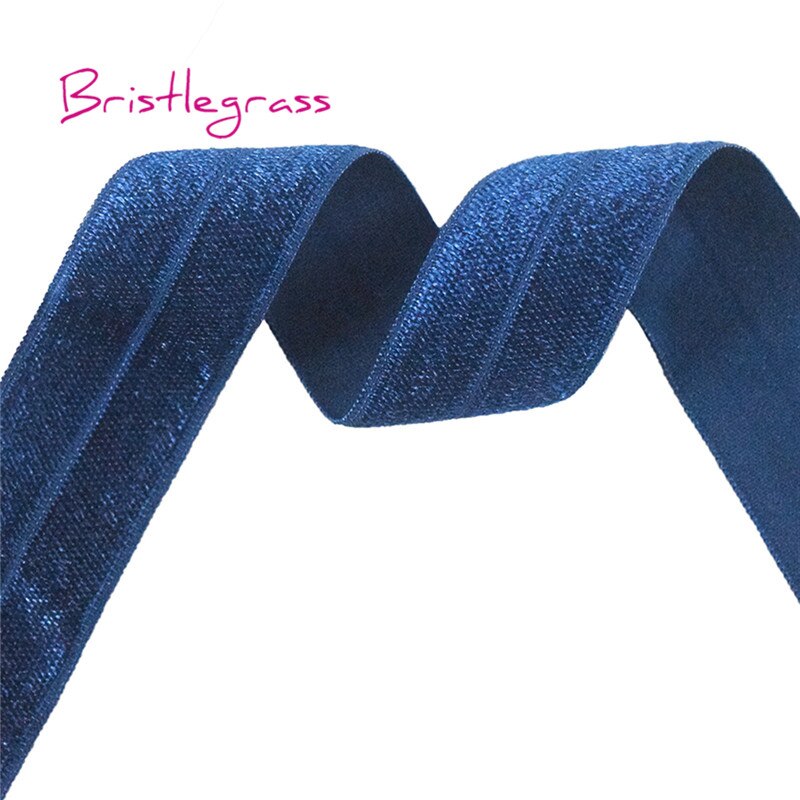 50 yardas 1 "25mm sólido brillante FOE doblar sobre Spandex elástico satinado bandas de la cinta del pelo, vestido de la corbata DIY costura