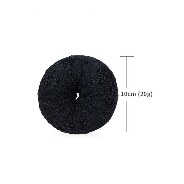 Beignet de chignon de cheveux de corée, fabricant de chignon de cheveux de beignet pour des femmes: Black 10cm