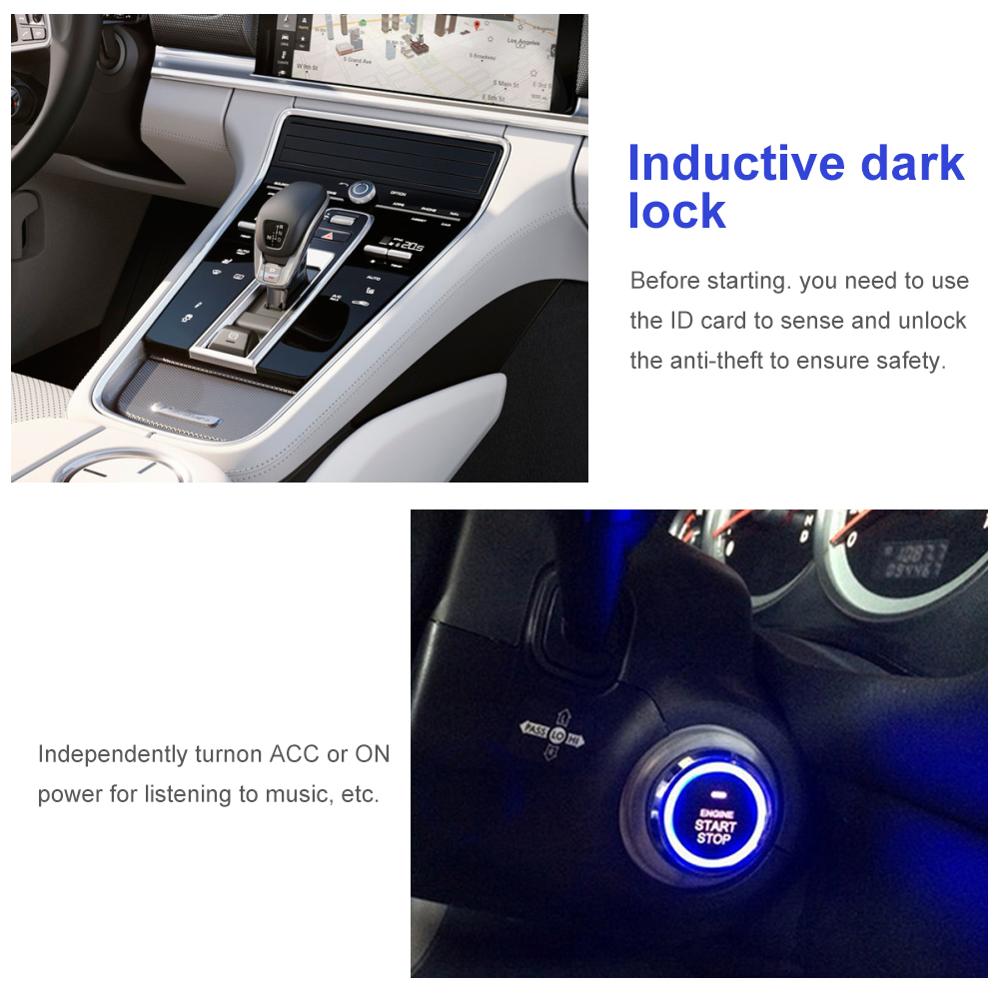 12V Car Start Stop Button Engine Push Start Button Alarm Lock Keyless System Door Push Button Tactile Anti-theft smart key