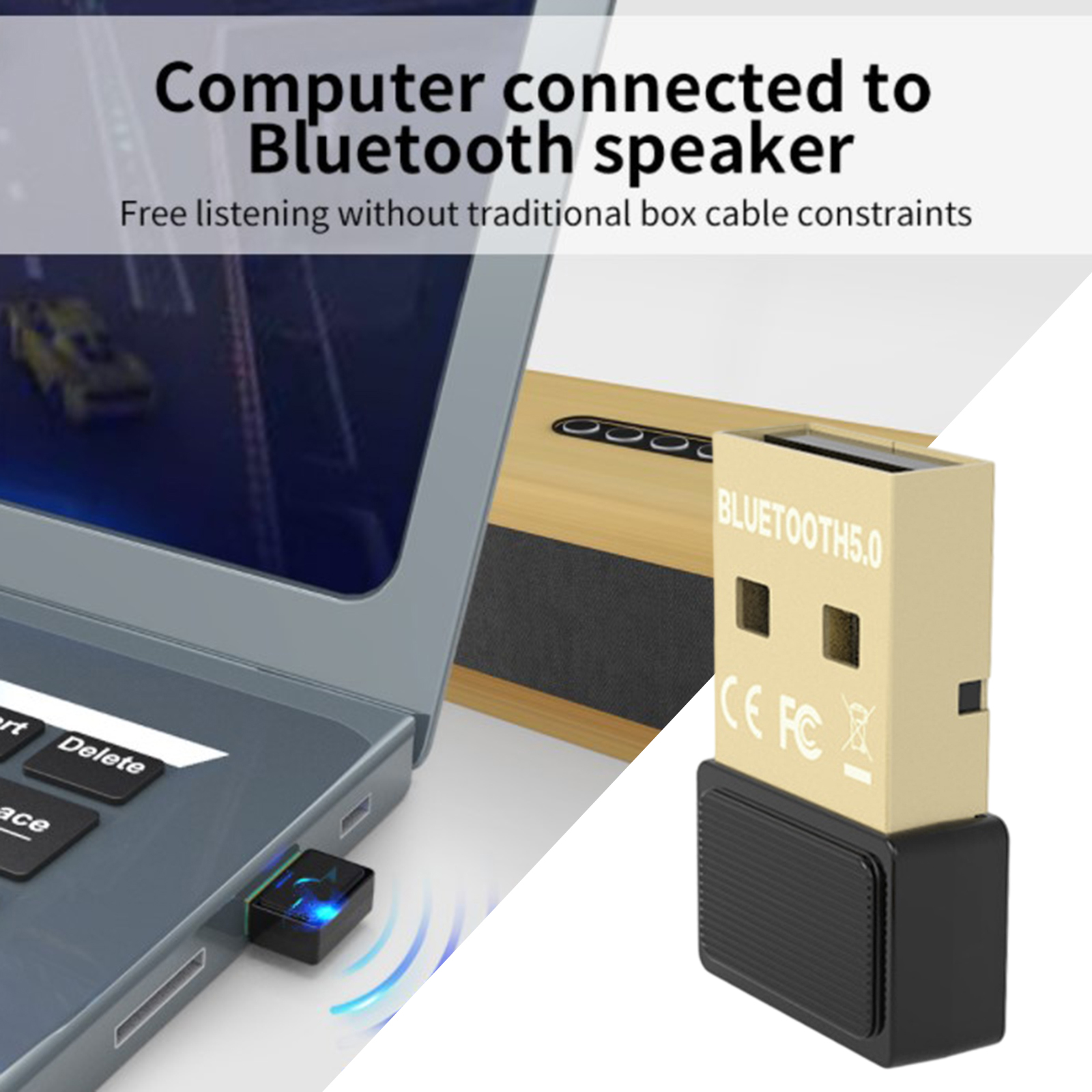 Mini Usb Bluetooth 5.0 Adapter Dongle Met Een Frequentieband Van 2.402Ghz - 2.480Ghz