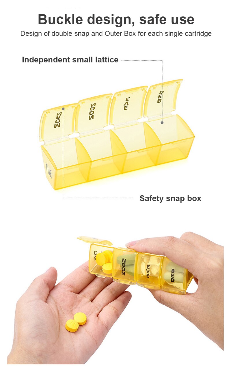 28Grids 28 Dagen Wekelijkse Pillendoosje Geneeskunde Tablet Dispenser Organizer Pillendoosje Splitters Pill Organizer Container