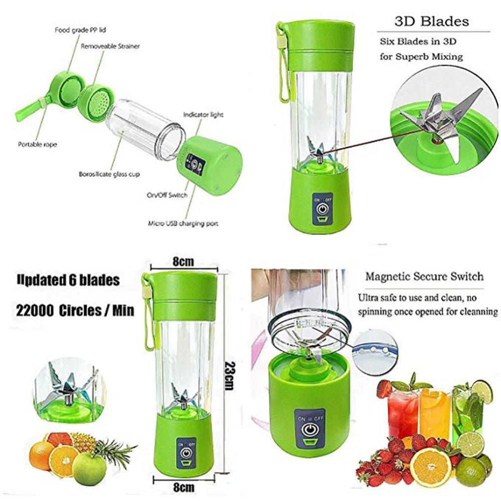 Portable Blender Mini Portable USB Chargeable Household Fruit Juicier Cup Squeezer Mixer Machine Manual Juicers kitchen