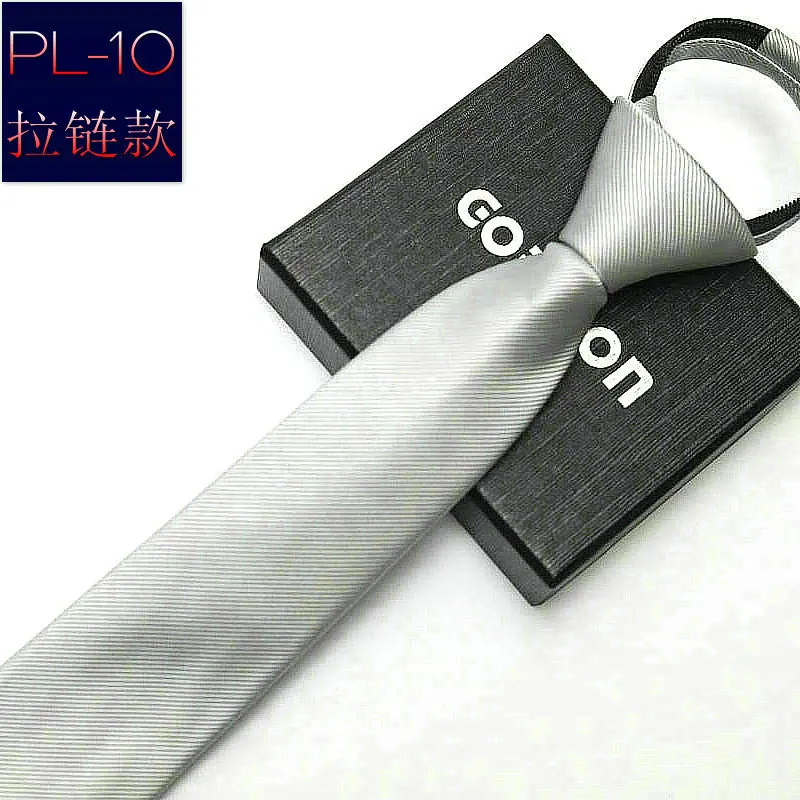 48*6 Cm Mannen Stropdas Bedrijf Formele Kleding Dragen Streep Effen Kleuren Rits Stropdas Voor Mannen slim Skinny Tie: PL-10