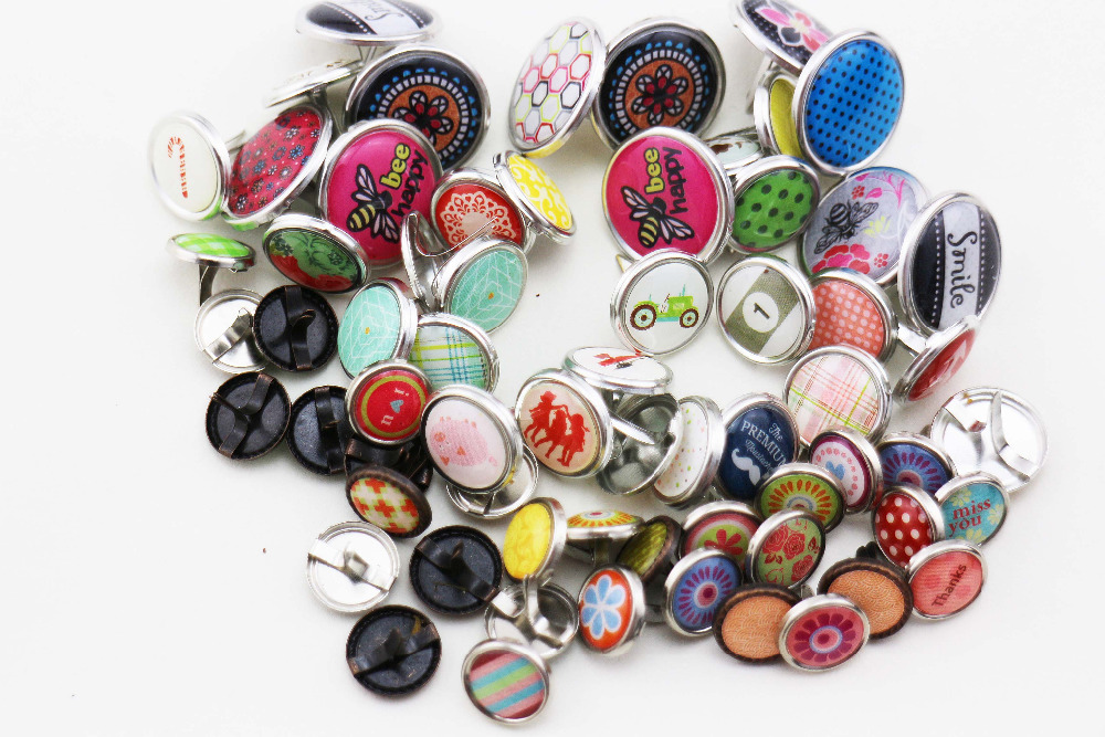 diy decorative brads with different and size cute epoxym brads diy scrapbooking metal nails 100pcs/lot