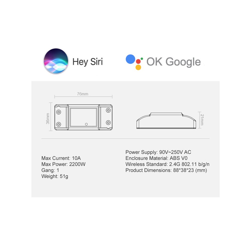 Switch Smart Home For Apple HomeKit WiFi Siri Google Assistant Voice Control Domotic Automation Socket Light Schedule Basic