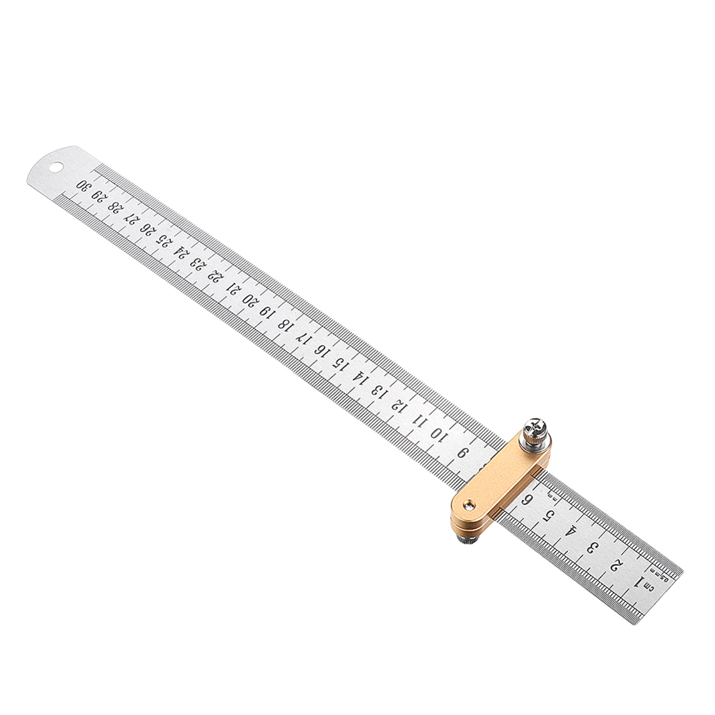 Steel Ruler Positioning Block Woodworking Scribe Drawing Mark Line Gauge Carpenter DIY Measuring Tool Woodworking Tools