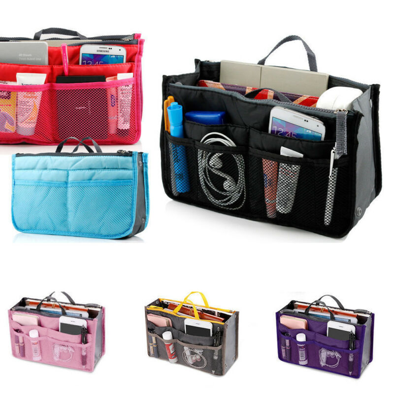 Organiser Bag Reizen Comestic Zak Doos Stevige Rits Insert Handtas Organizer Purse Liner Organiseren Rugzak