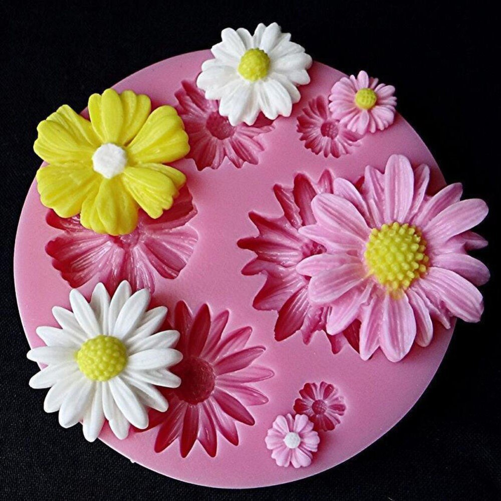 Druiven Fruit Siliconen Mal 3d Craft Zeep Mallen Fondant Taart Decor Mallen Chocolade Snoep Gumpaste Klei Mallen: Daisy