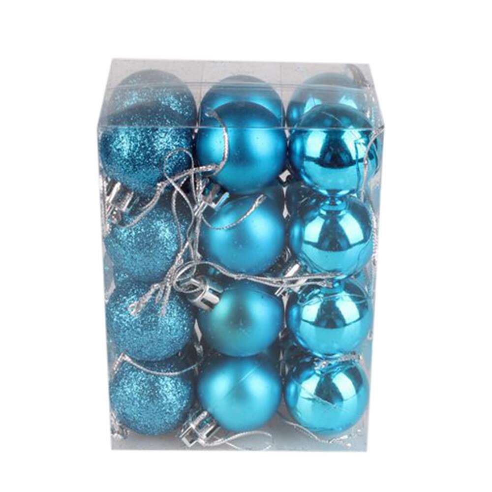 40mm jul xmas træ kugle hængende hjem fest ornament kasse dekoration indretning: Himmelblå