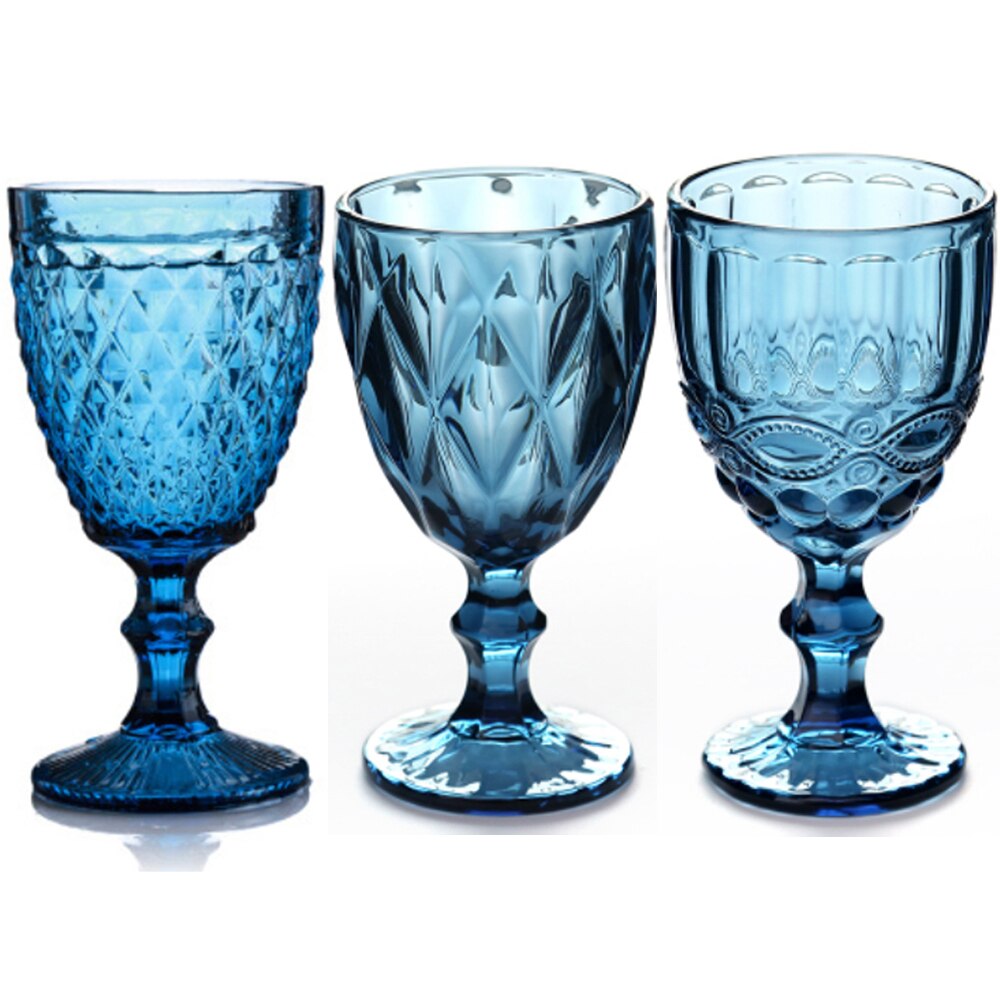 Portsble wine glass drinking glasses 3pcs / lot wedding party wine cup glassware water glasses for drinking christmas 300ml 10oz