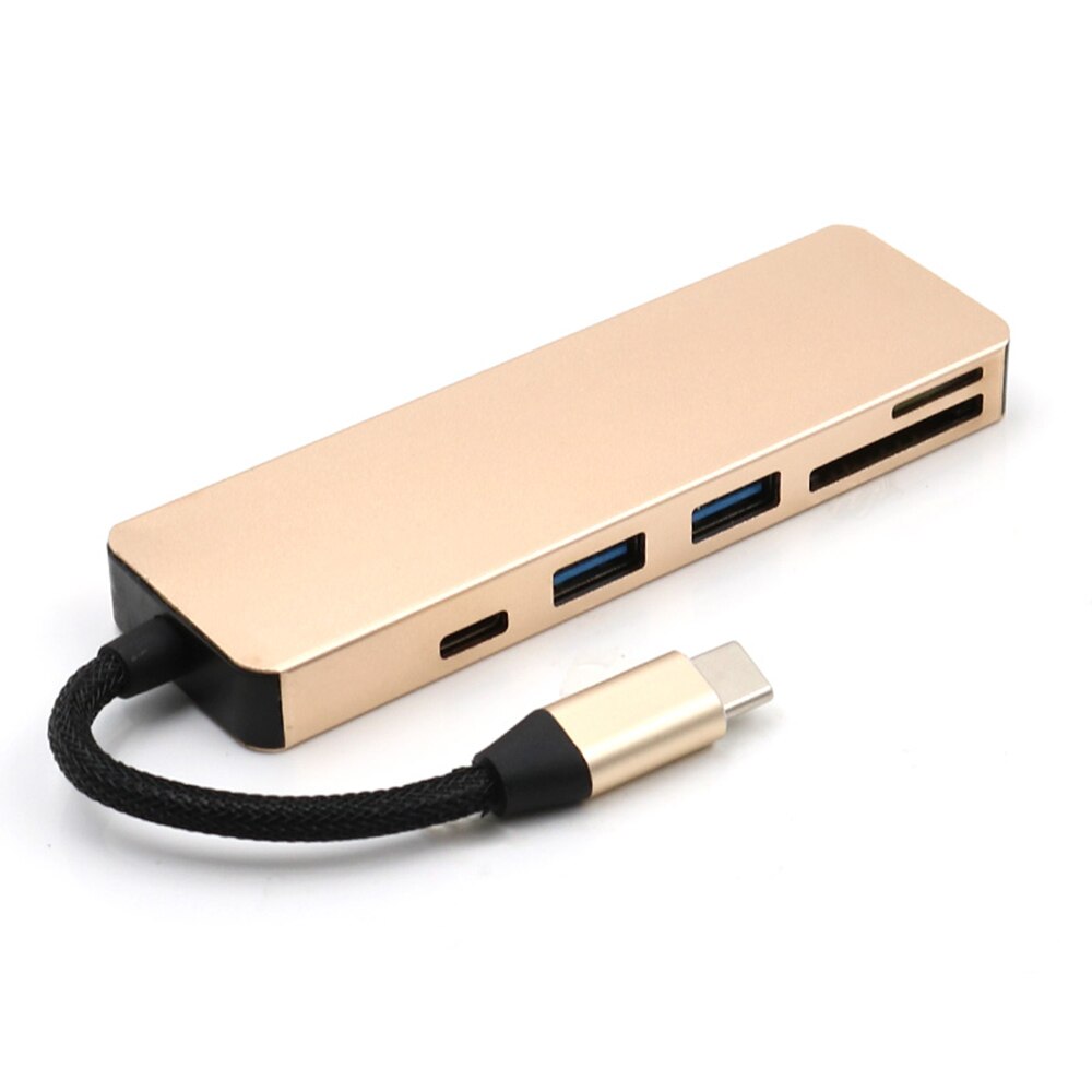 5- i -1 usb c hub multi-port adapter med 1 usb 3.1 port og 2 usb 3.0 porte sd tf kortlæser til type c enheder