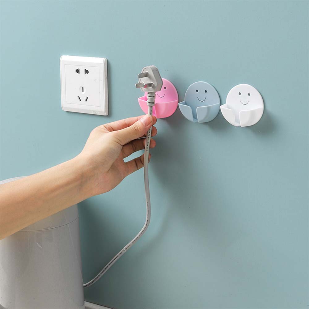 Plastic Paste Hook Bathroom Wall Hanging Razor Holder Plug Rack Bathroom Free Punching Storage Rack