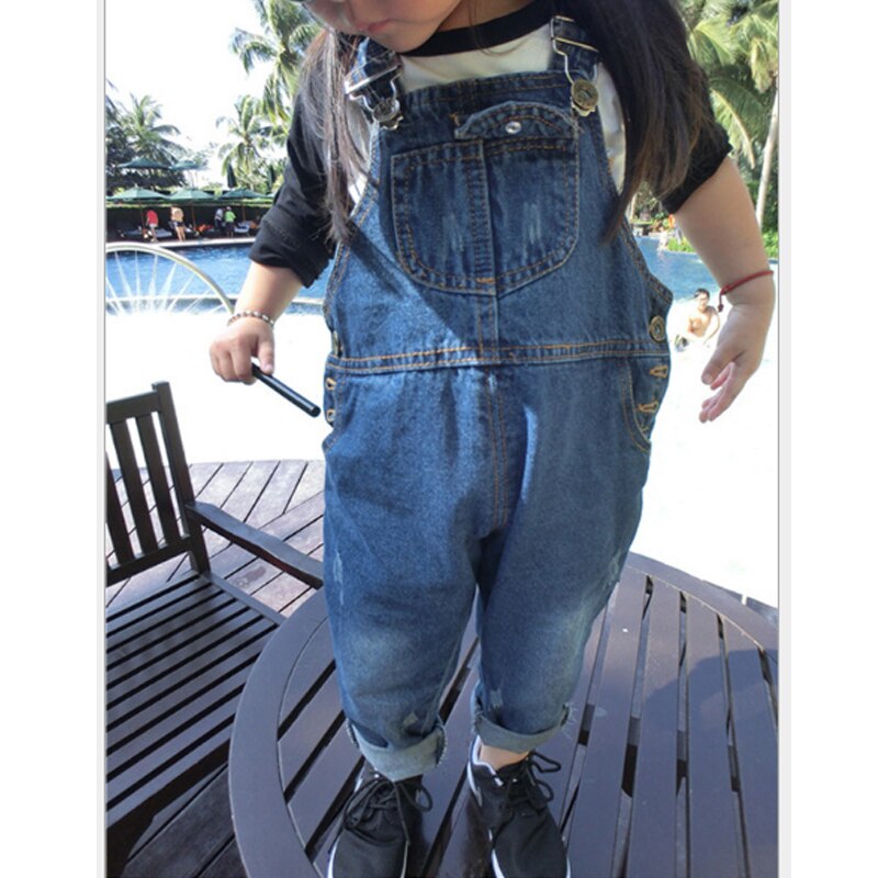 Boys Jeans Overalls Autumn Children Strap Solid Cottoon Jumpsuit Casual Kids Girls Clothing Overalls Pants 3ov003