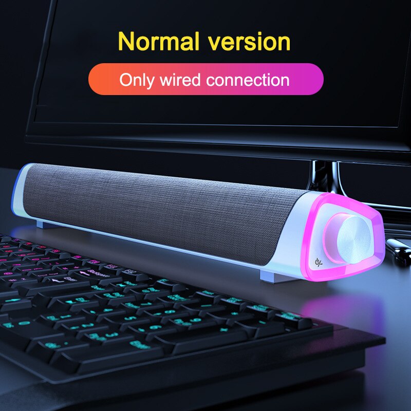 Soundbar tv høyttaler bluetooth aux usb fm radio kablet hjemmekino surround for pc tv høyttaler datamaskin soundbar: Wire hvit