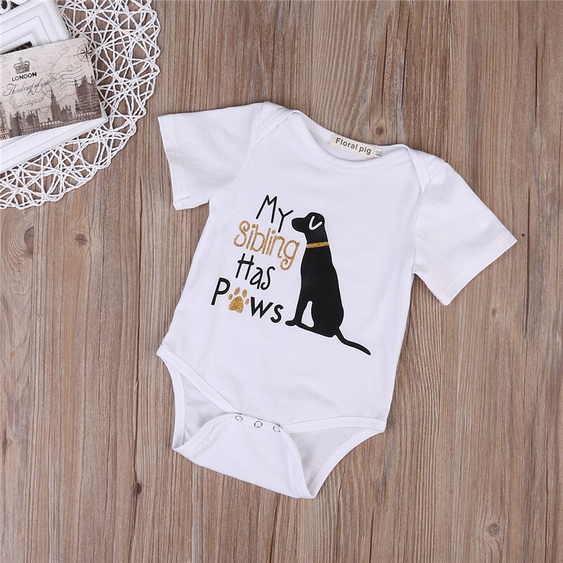 PUDCOCO Newest Newborn Toddler Baby Boys Girls Animal Print Cotton Bodysuit Pop Summer White Jumpsuit Sunsuit Casaul Clothes: 12M