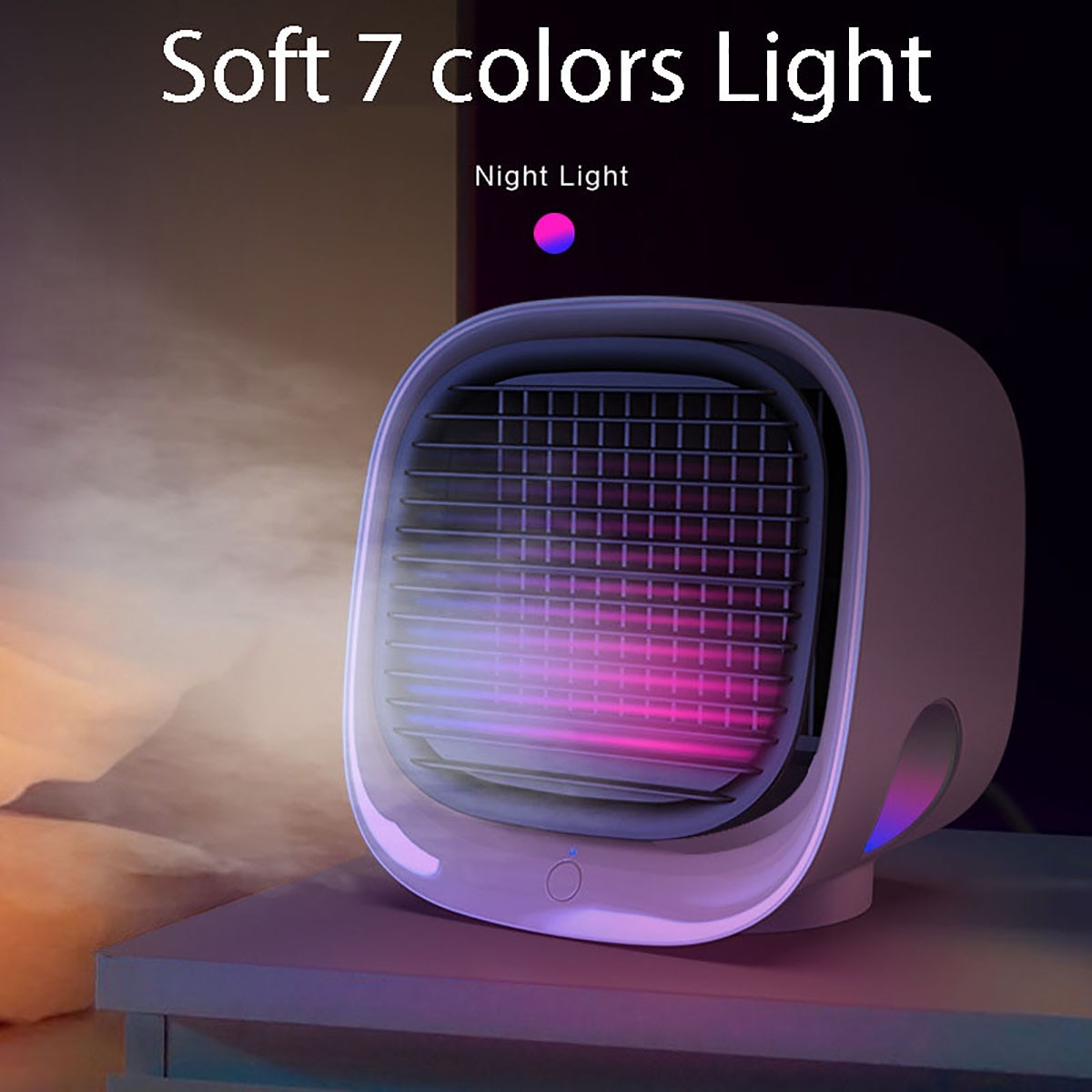 5V Home Mini Portable Air Conditioner 3 Colors Light Conditioning Humidifier Purifier USB Humidification Cooler with Water Tank