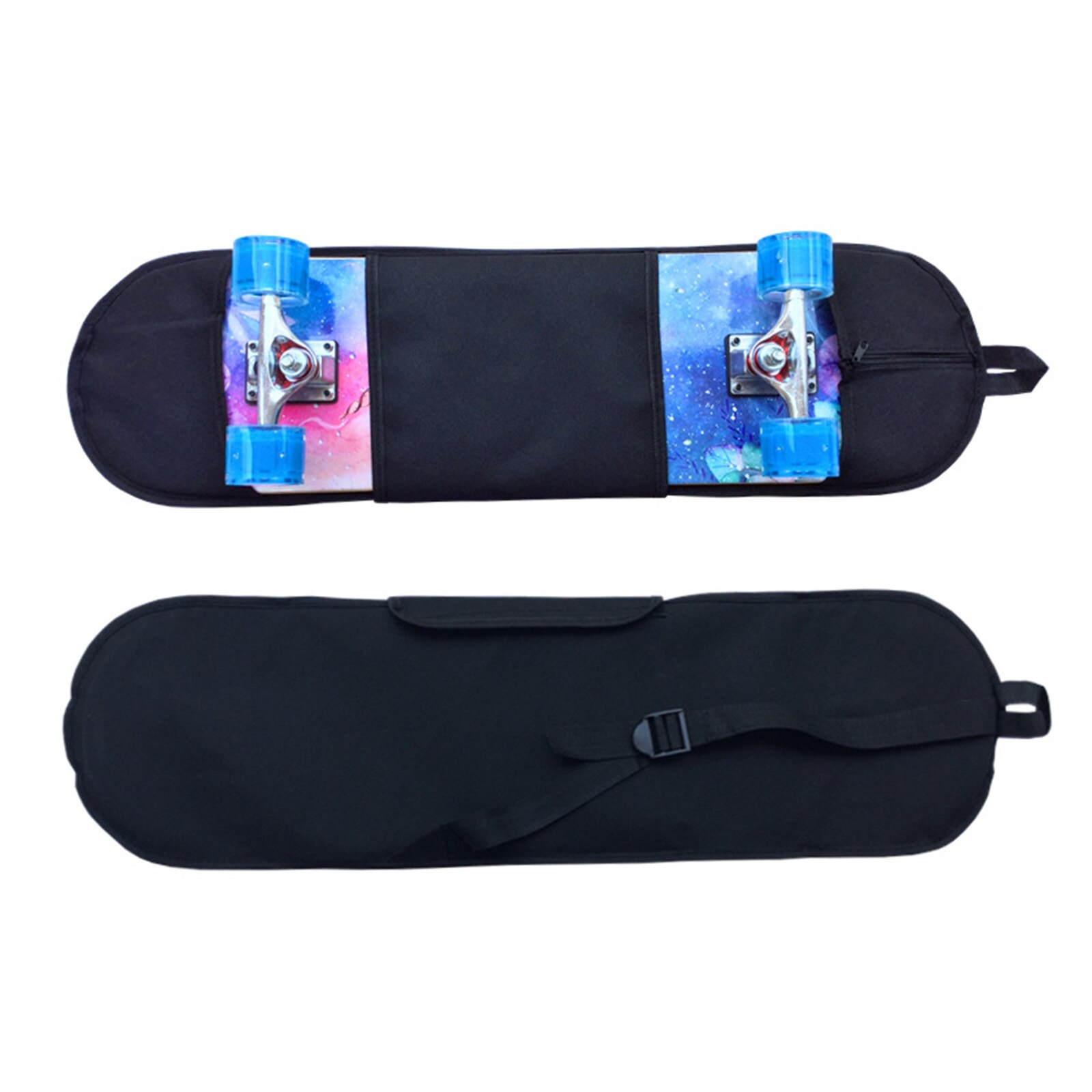 Bolsa de almacenamiento para monopatín multifuncional Unisex, bolso sencillo de Color sólido, multiusos, con cuatro ruedas, bandolera de hombro