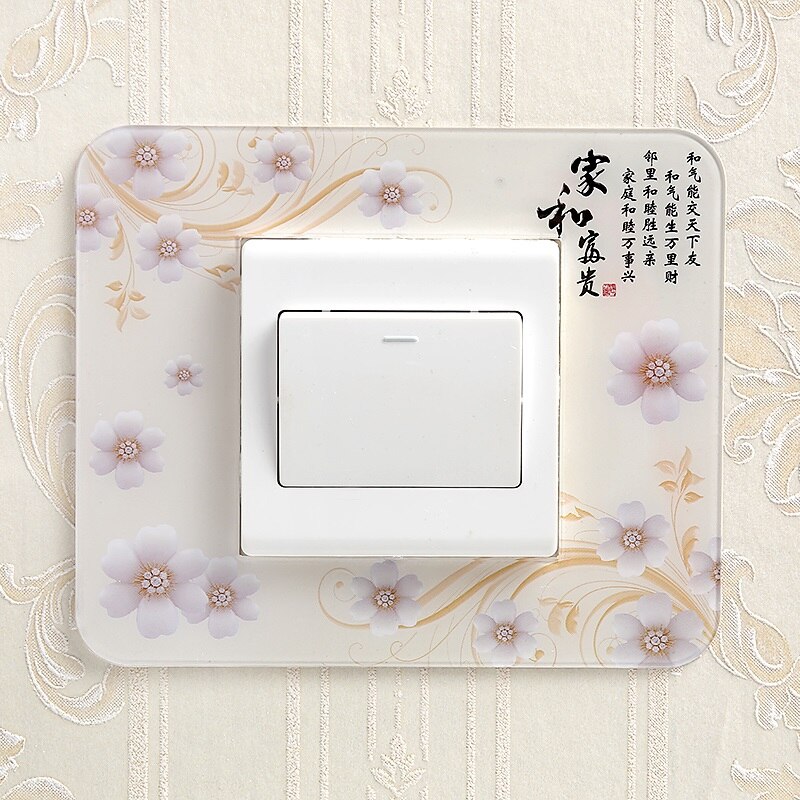 Traditional chinese style Acrylic Socket switch sticker Wall stickers Home decor Living room decoration Light switch cover plate: N
