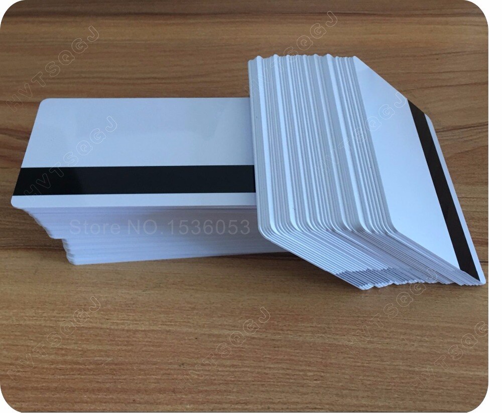 100 stks/partij Lege Witte PVC Hico 1-3 magneetstrip Plastic Creditcard 30Mil Magnetische Kaart met beschermende vulling