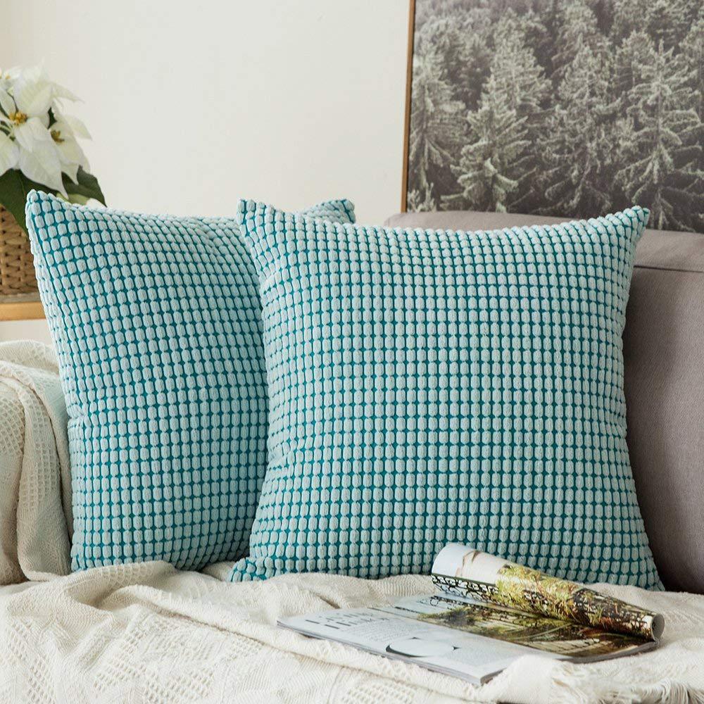 Enkelt hjem pudebetræk ren farve behagelig fløjl frisk sofa karnap pudebetræk flere specifikationer: Himmelblå / 30 x 50cm
