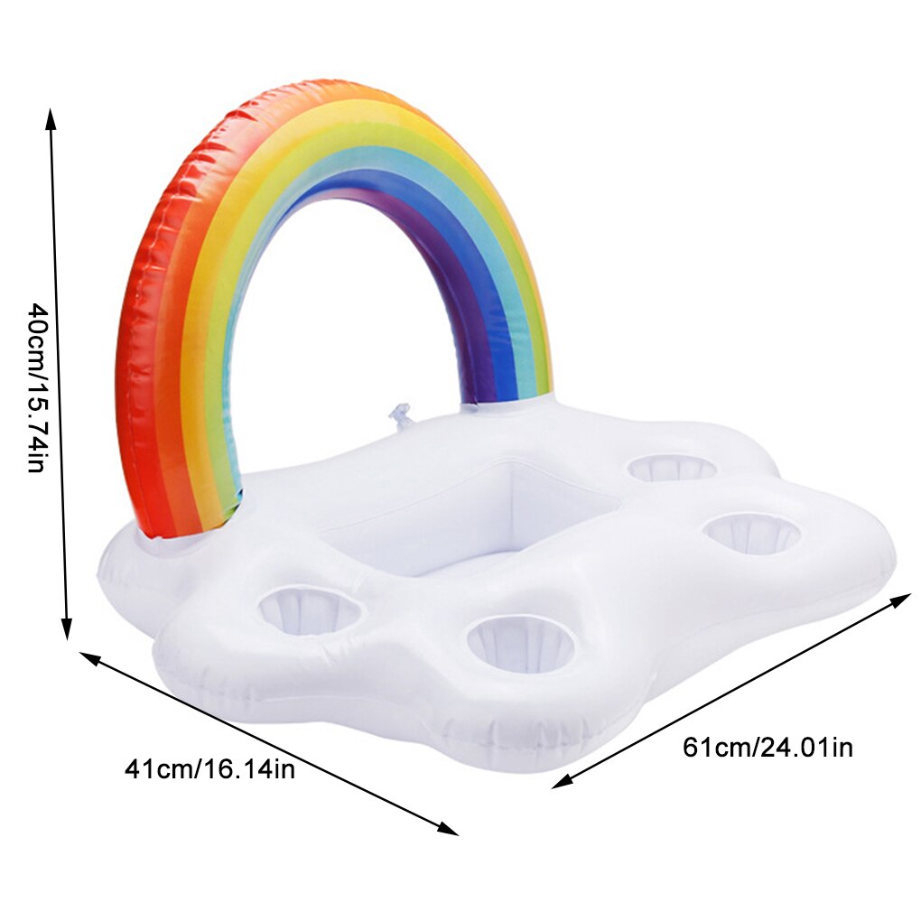 Zomer Baby Speelgoed Rainbow Cloud Opblaasbare Bar Zwembad Opblaasbare Cup Bekerhouder Strand Zwembad Party Opblaasbare Coaster