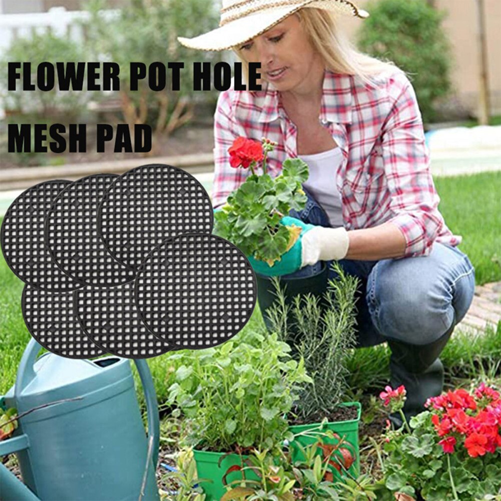 50 PCS Garden Flower Pot Drainage Screens Round Mesh Pads For Succulent Bonsai Avoiding Rotting Roots Soil Loss Pests Cocina