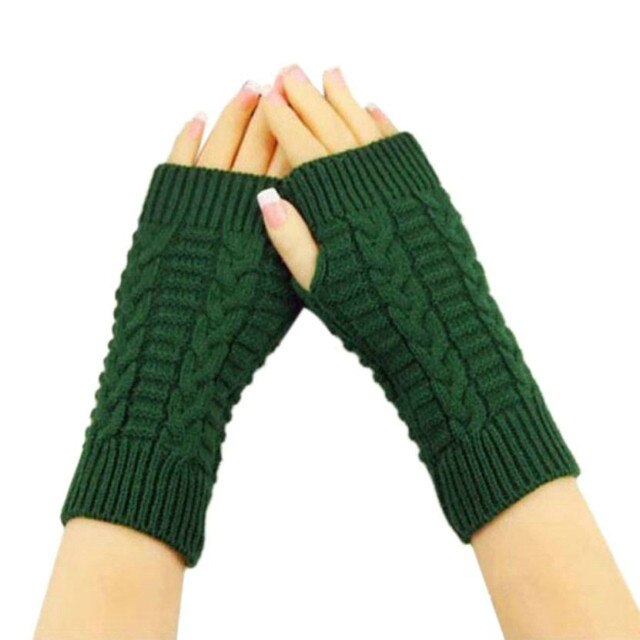 Winter Gloves Knitted Arm Fingerless Winter Gloves Unisex Soft Warm Mitten casual gloves women #L35