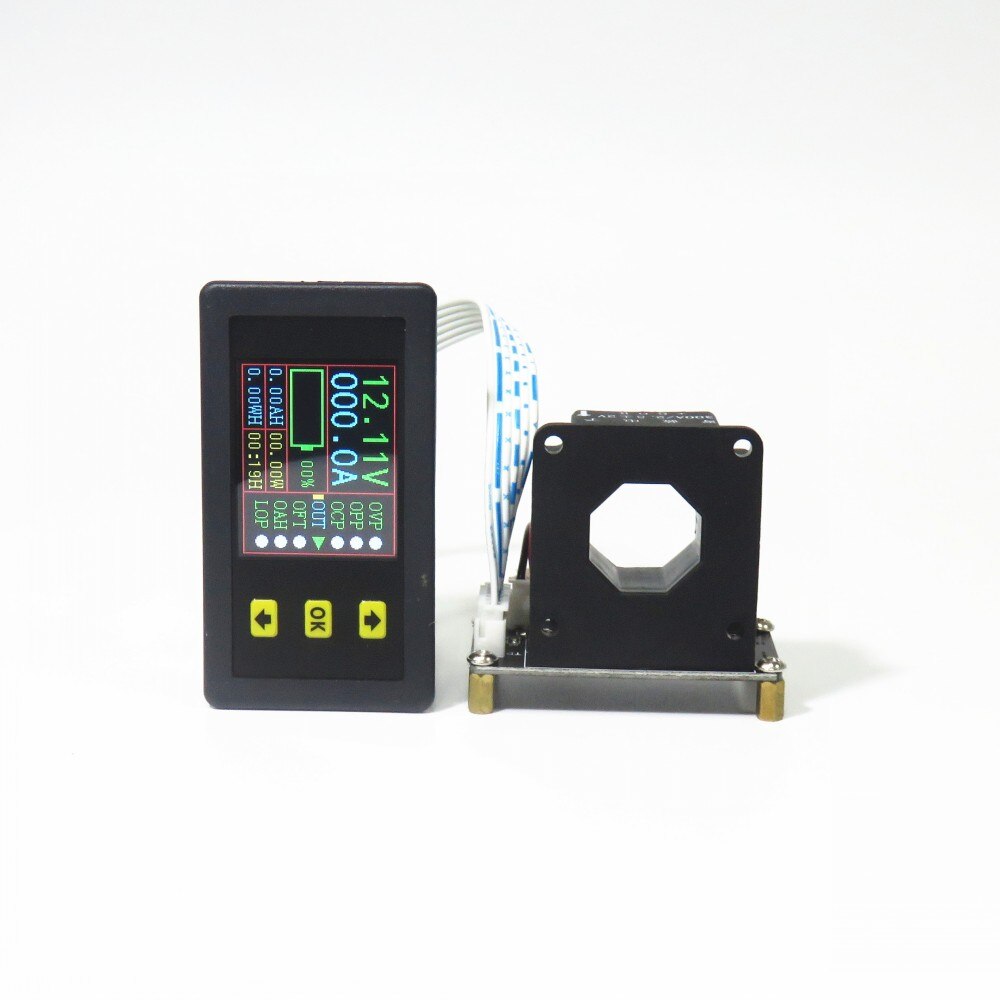 Vac 9010h 0-90v 50a-500a spannungs- und strommessgerät mit /1.8in lcd-displays und bidirektionalem hall-sensor