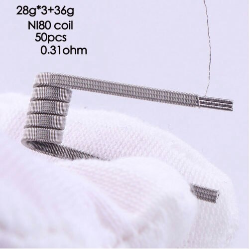 50/100 pcs High Density Pre-built NI80 A1 SS316 Premade Frameclapton Coil DIY Coil Heating alien clapton Coil Wire for rda: 3 28 50pcs ni80