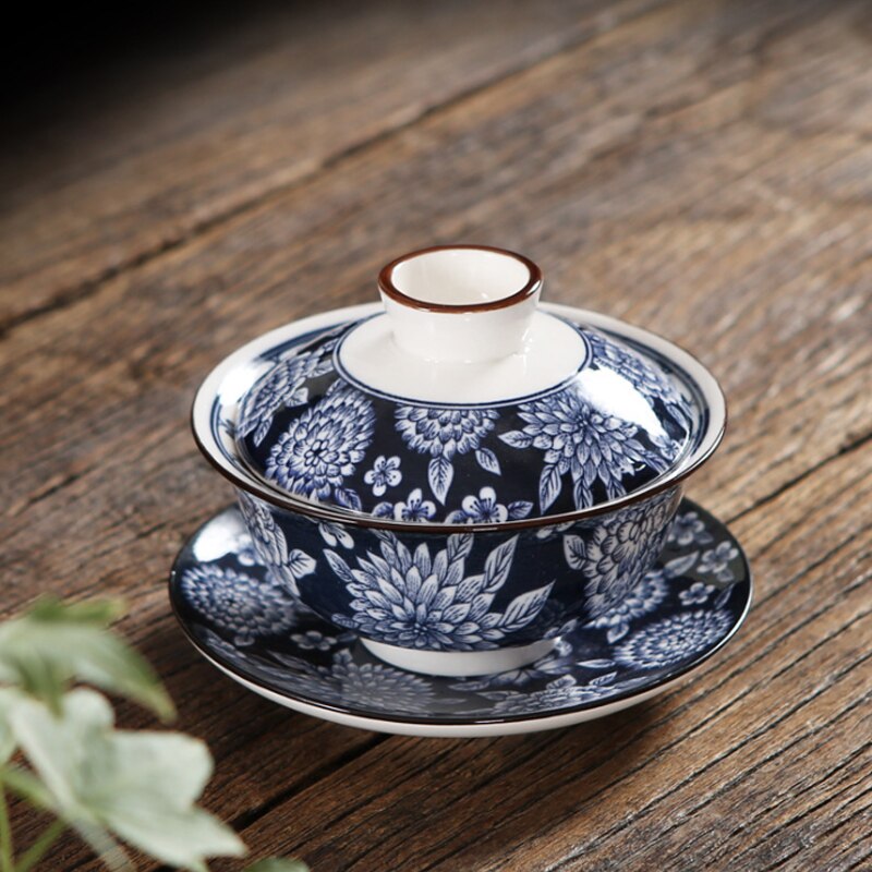 160ml Chinese Traditions Gaiwan Tea Set Bone China Tea Sets Tureen Tea Porcelain Pot Set Antique Kung Fu Tea Cup For Home Travel: D