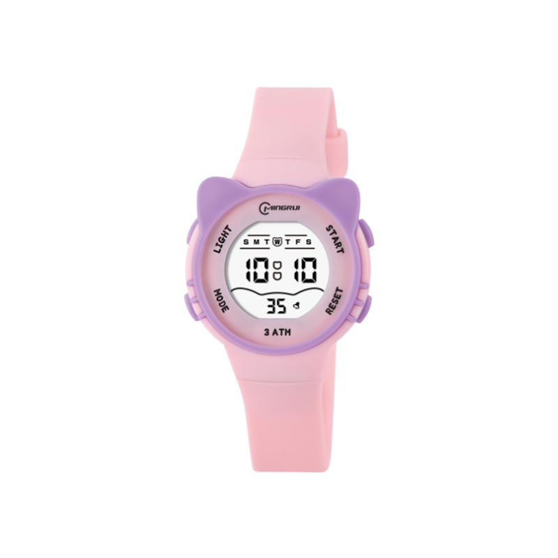 Kids Watch Girls Boys Pink Cute Meow Star Watches Children Sstudent Waterproof Alarm Clock Digit Electronic Watch: Coffee