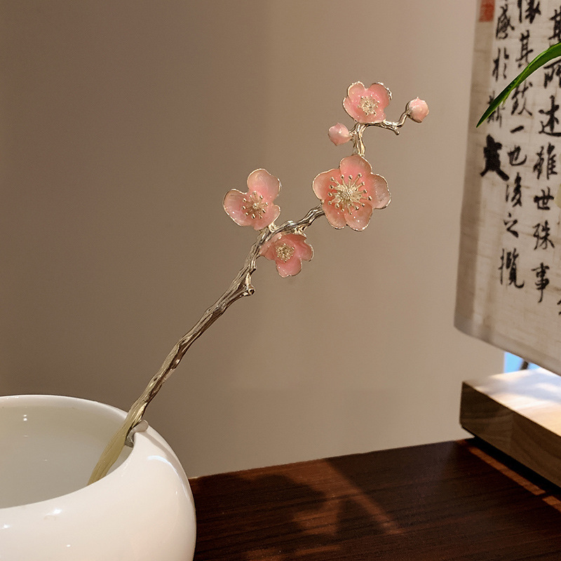 Palillos para el cabello de estilo chino Vintage, horquillas para mujeres y niñas, horquilla de flores, Clip para el cabello, tocado Hanfu, joyería, accesorios para el cabello