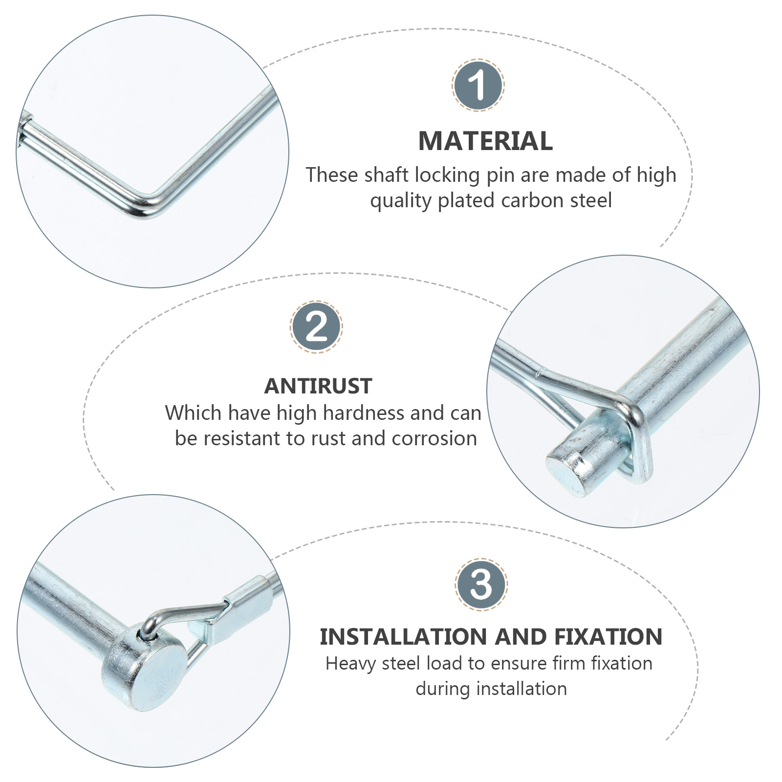 10pcs Safety Coupler Pin Shaft Locking Hitch Pin Wire Retainer Supplies