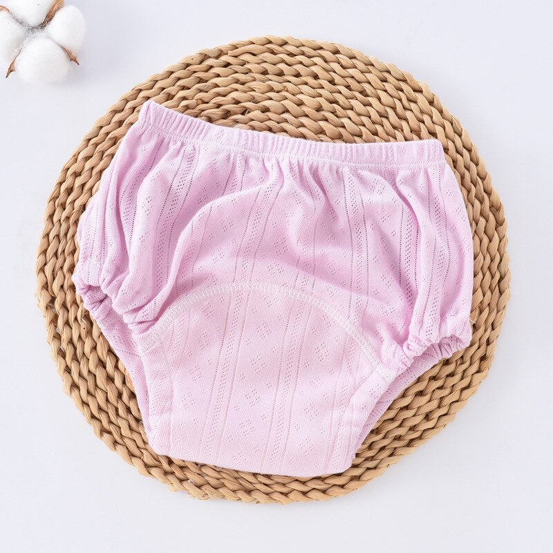 Sommer baby treningsbukser lekkasikker vaskbar vanntett bomull babybleier smålåve baby hule tynne rene bleier undertøy: Babybleier 7 / L (12-18kg)