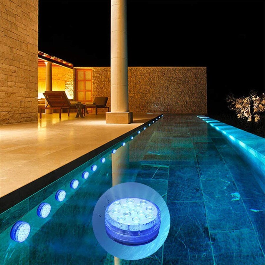 13 Led Rgb Submersible Licht Rf Afstandsbediening 16 Kleuren Onderwater Verlichting Zwembad Decoratieve Verlichting Met Magneet & Zuig cup