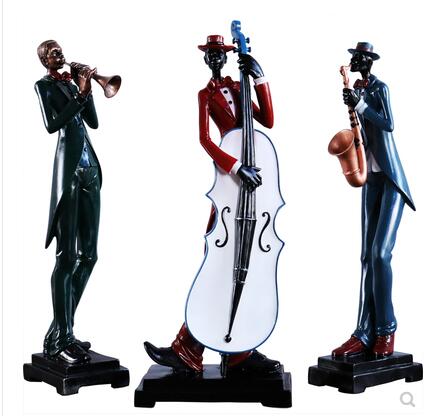 Estatuas de Banda de Música de resina europea, decoración para el hogar, sala de estar, Bar, cafetería, figuras de escultura para personas de escritorio, decoración artesanal