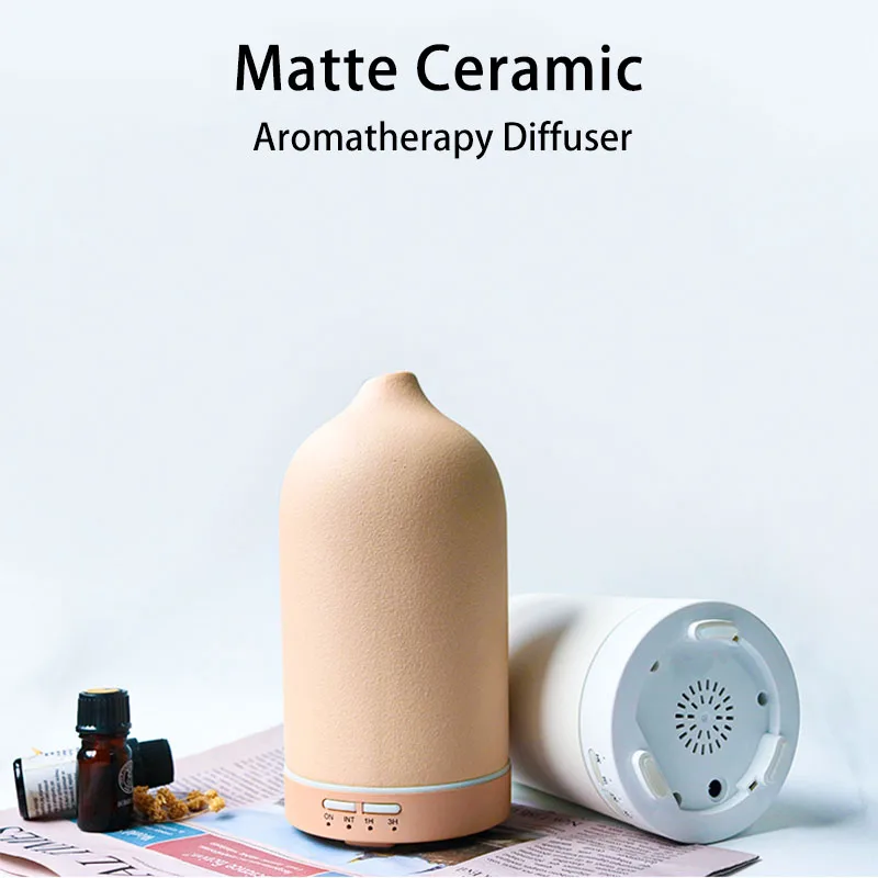 Keramik Ätherisches Öl Aromatherapie Diffusor Ultraschall-luftbefeuchter mit Timer Nachtlicht Wasserlosen Auto aus Kühlen Nebel Hersteller