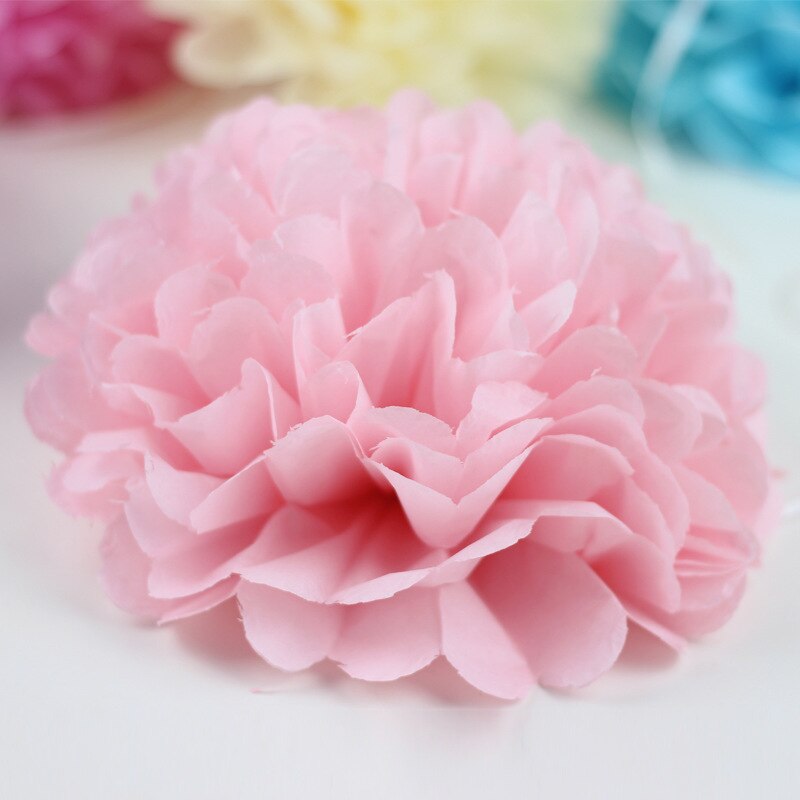 15cm farverige pompon silkepapir pom blomsterkugler til bryllup boligdekoration fødselsdagsfest indretning diy håndværk papir blomst: C