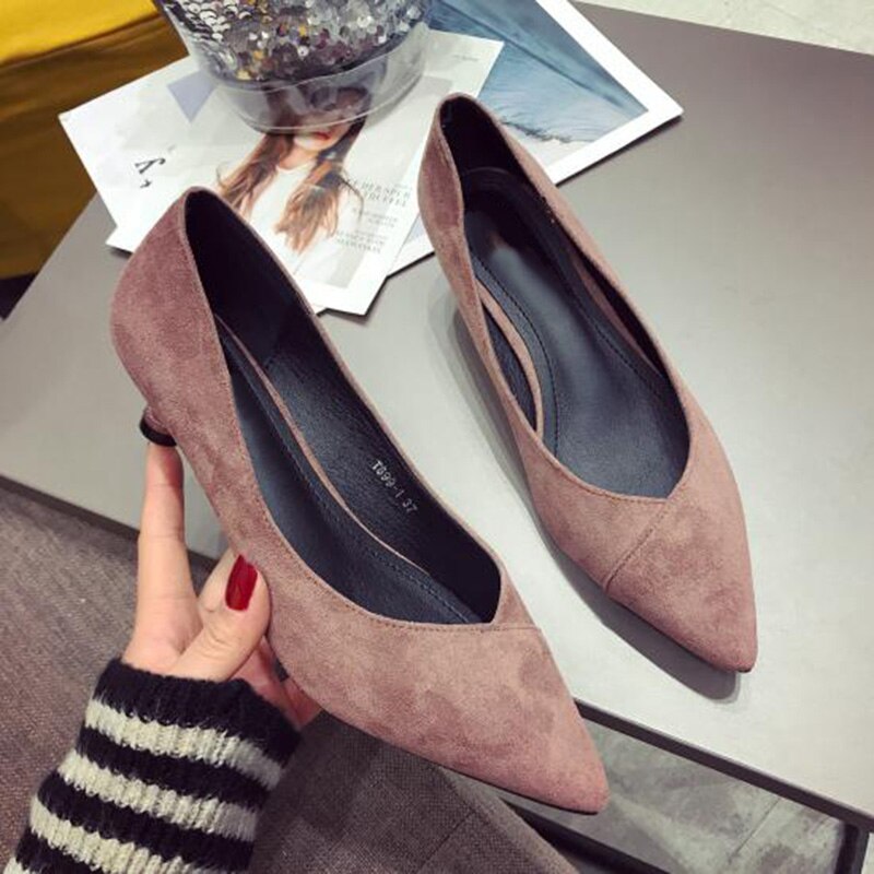 Lente damesschoenen kantoor dames hoge hakken pointe schoenen dames pumps dames hakken schoenen lage hakken 3cm a735