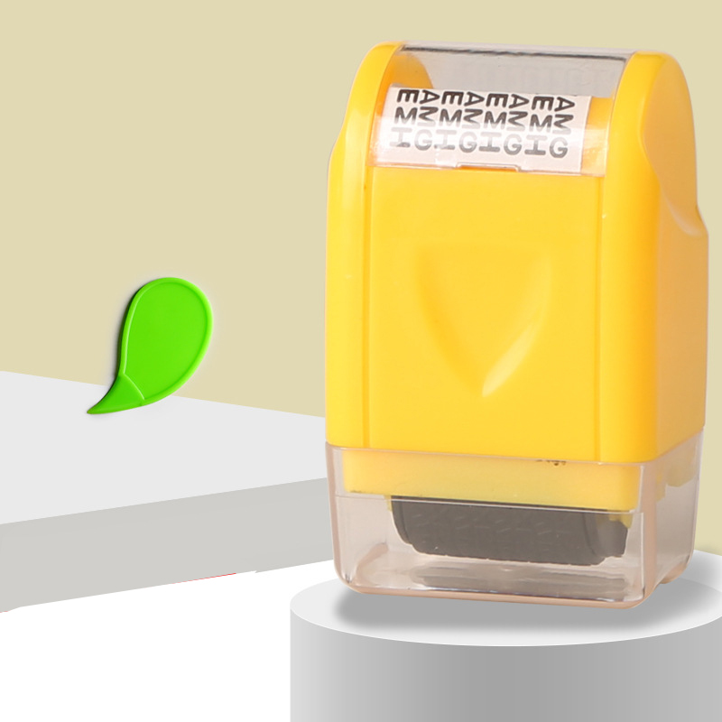 Mini Security Stamp Roller Privacy Seal Roller Type Cover Eliminator Seal Portable Self-Inking Identity Theft Protection Seal: yellow
