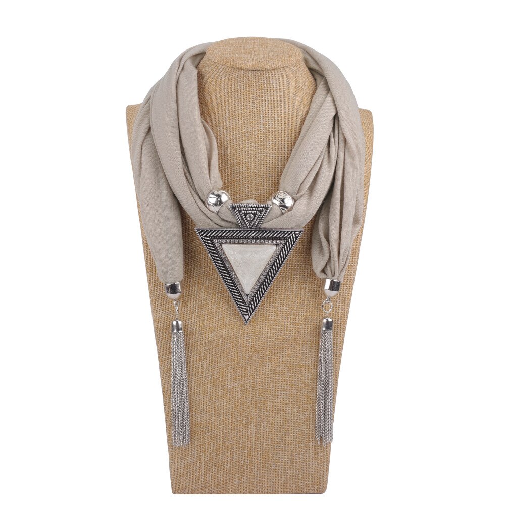 Écharpe à chaîne pour femmes, bijoux à la , collier, écharpe à pendentif, Foulard de tête, Hijab pour femmes, accessoires: Gris