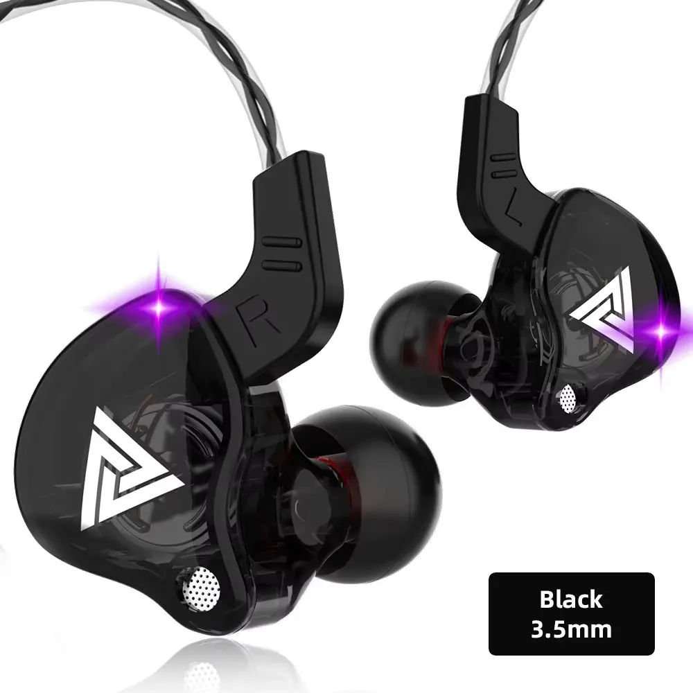 QKZ AK6 Słuchawki douszne 6 Dynamiczny sterownik Słuchawki z mikrofonem stereofoniczny Sportowy zestaw słuchawkowy HiFi Subwoofer monitor Słuchawki douszne robić iPhone'a: Czerwony